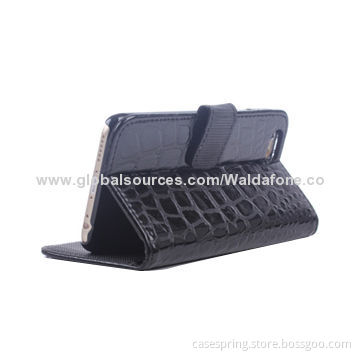 Stand Leather Business Card Wallet/Crocodile Protective Sleeve for iPhone 6, OEM Orders Welcomed